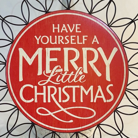 🎄🌟HP🌟NWOT Hallmark Have Yourself a Merry Little Christmas Metal Hanging Sign - Picture 2 of 6